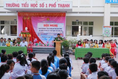 Mô hình ” Cổng trường An toàn giao thông” của trường TH số 1 Phổ Thạnh